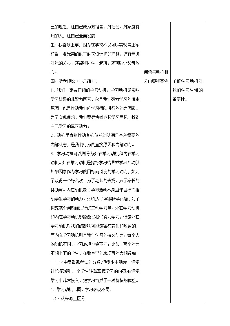 【北师大版】《心理健康》六年级上册  9 为理想启航 教学设计第2页
