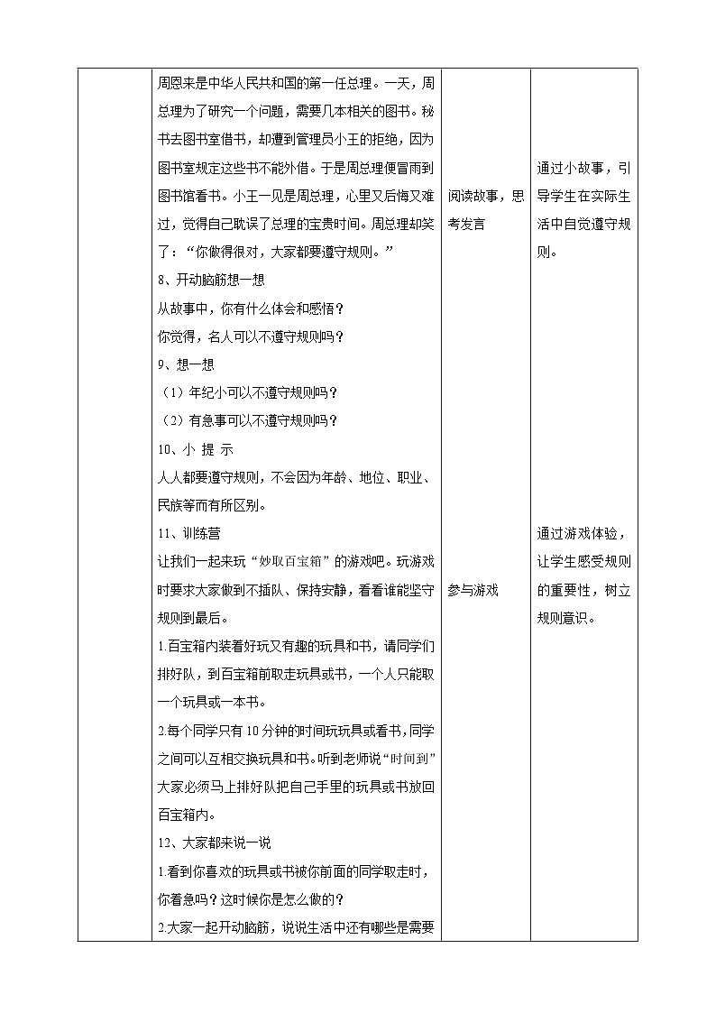 粤教版（学校心理健康教育）1~2年级 第2课《生活处处有规则》教案第2页