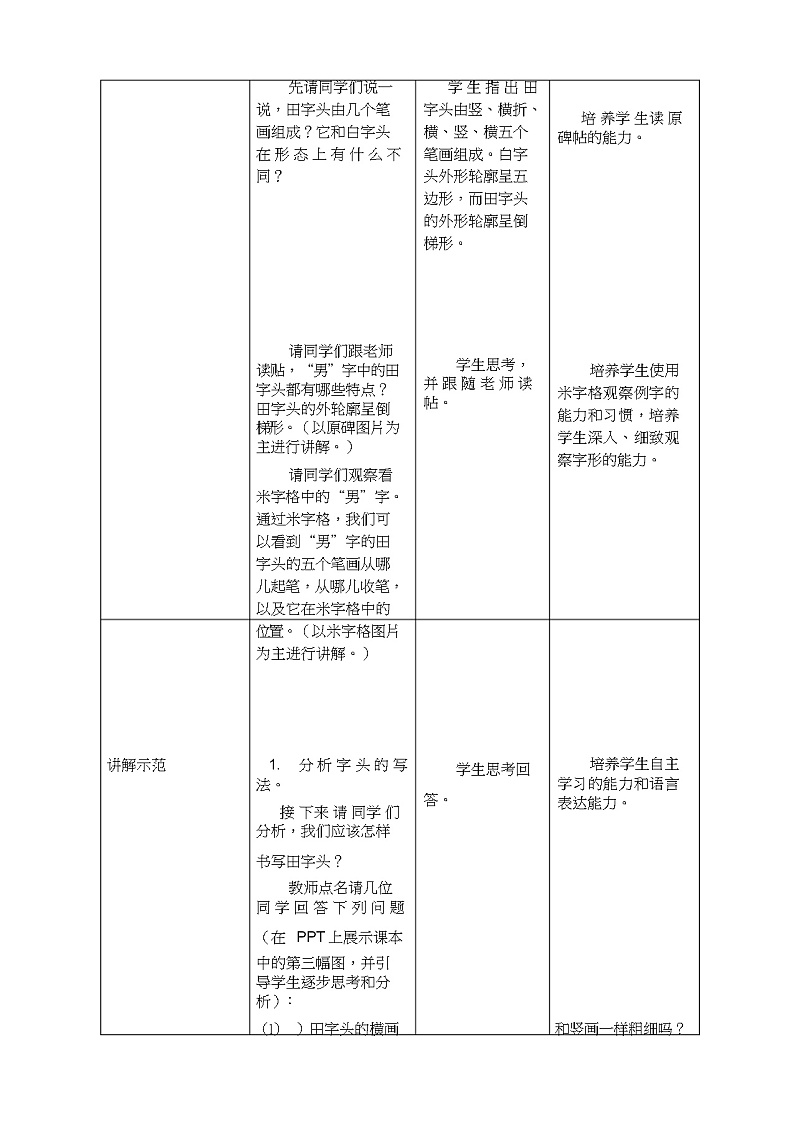 人美版五年级书法下册 第16课 田字头 教案03