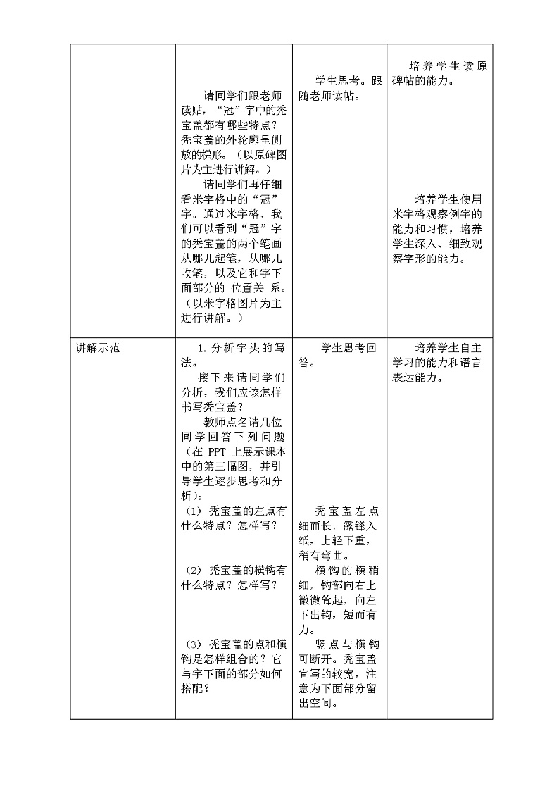 人美版五年级书法下册 第12课 秃宝盖 教案第2页