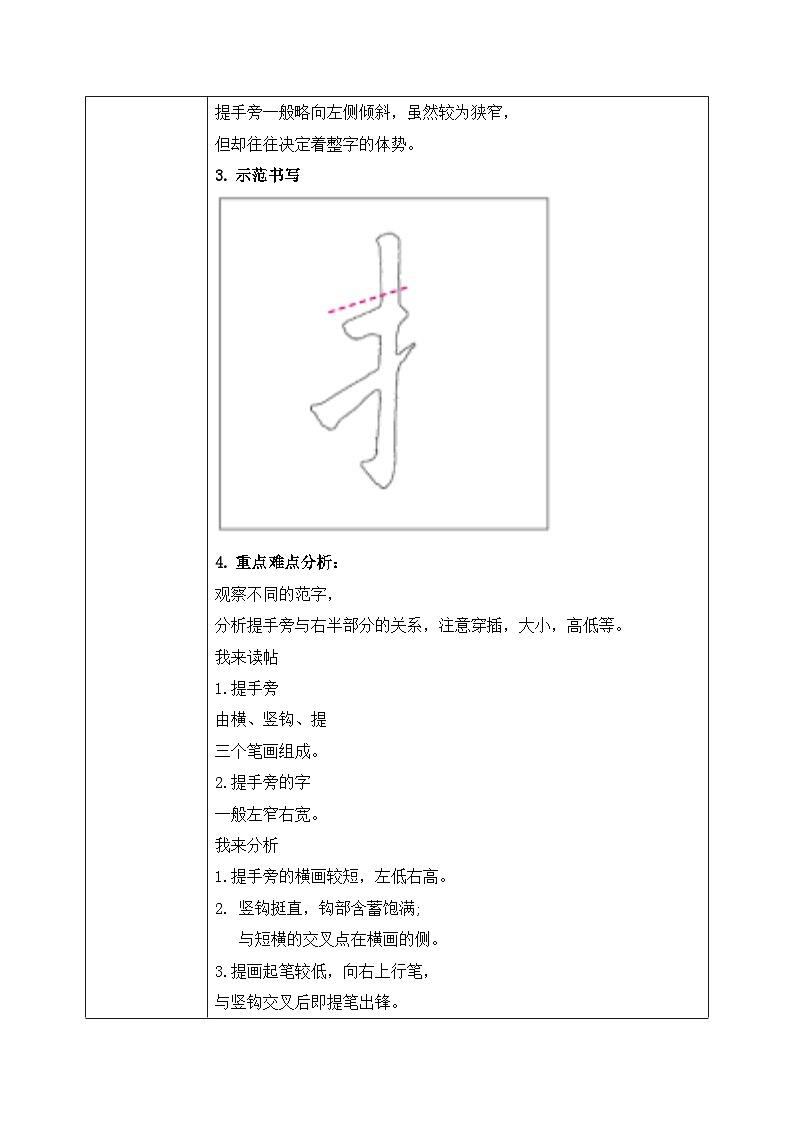 人美版四年级下册书法指导第8课《提手旁》教案02