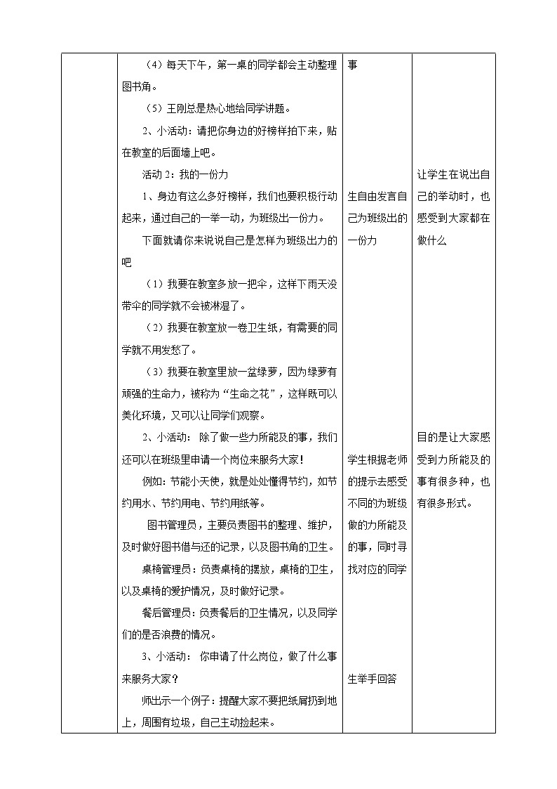 综合实践活动指引  二年级上第一单元第二课时《我是班级小主人》教案第2页