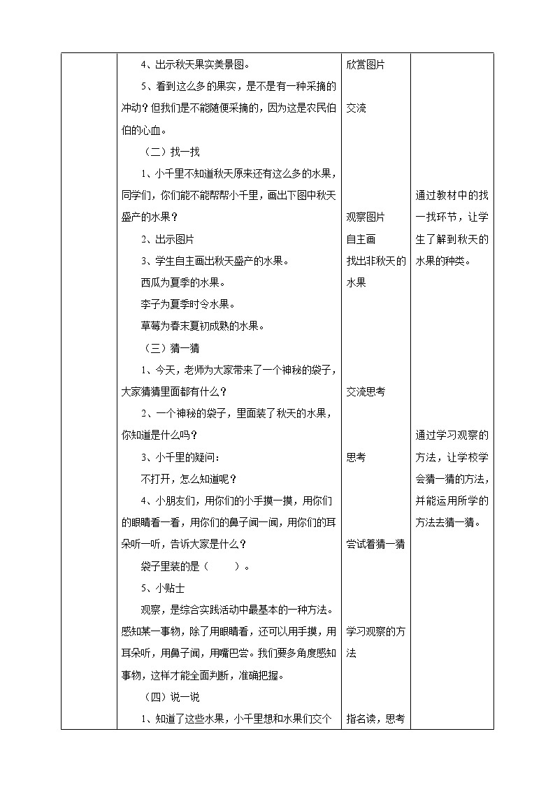 【内蒙古版综合实践】一年级第二单元 秋天的童话  主题活动二《认识水果朋友》课件+教案02