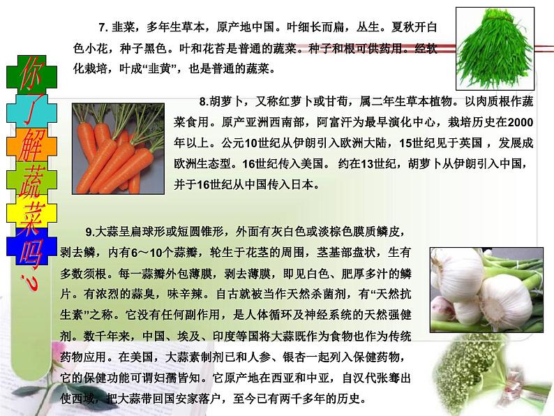 四年级上册综合实践活动课件-3.3爱上吃蔬菜 ∣ 沪科黔科版第5页