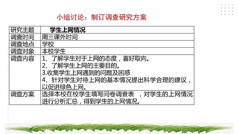 三年级综合实践活动指导第1单元主题活动四《学生上网小调查》第7页