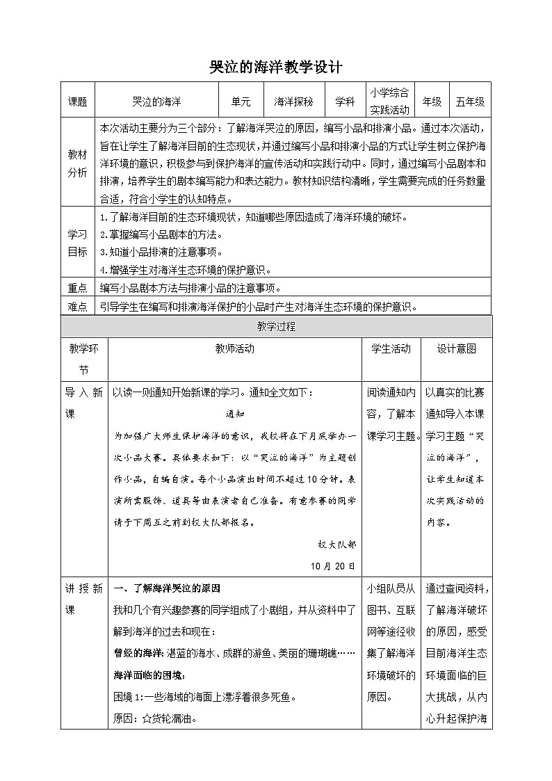 【沪科·黔科版】五上综合实践  《哭泣的海洋》课件+教案+素材01