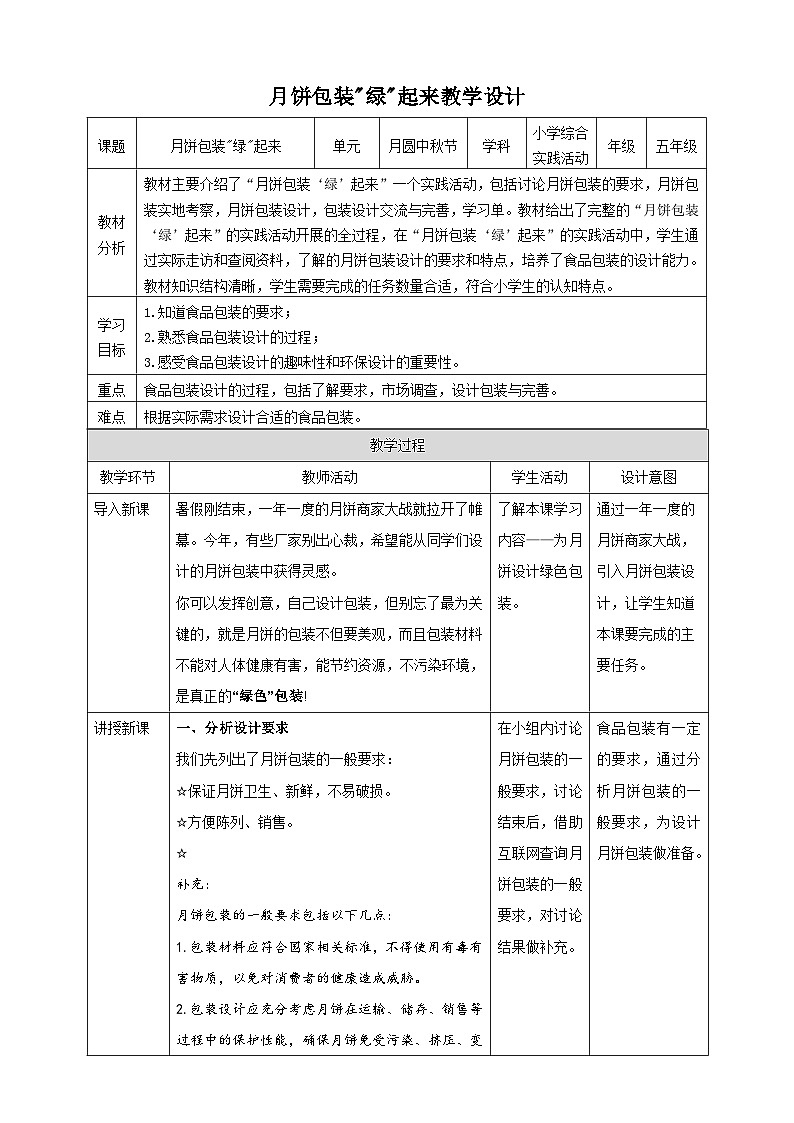 【沪科·黔科版】五上综合实践  《月饼包装“绿”起来》课件+教案+素材01