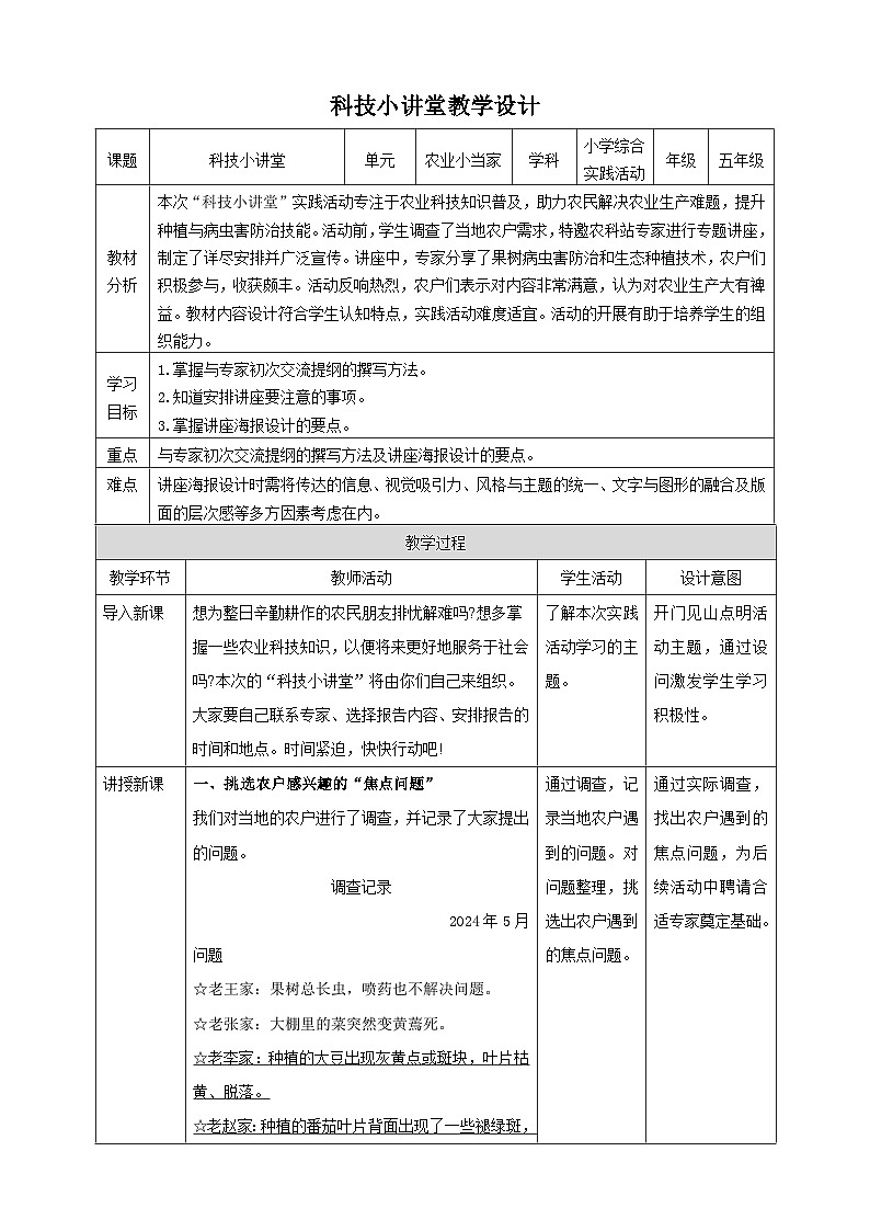 科技小讲堂 教案第1页