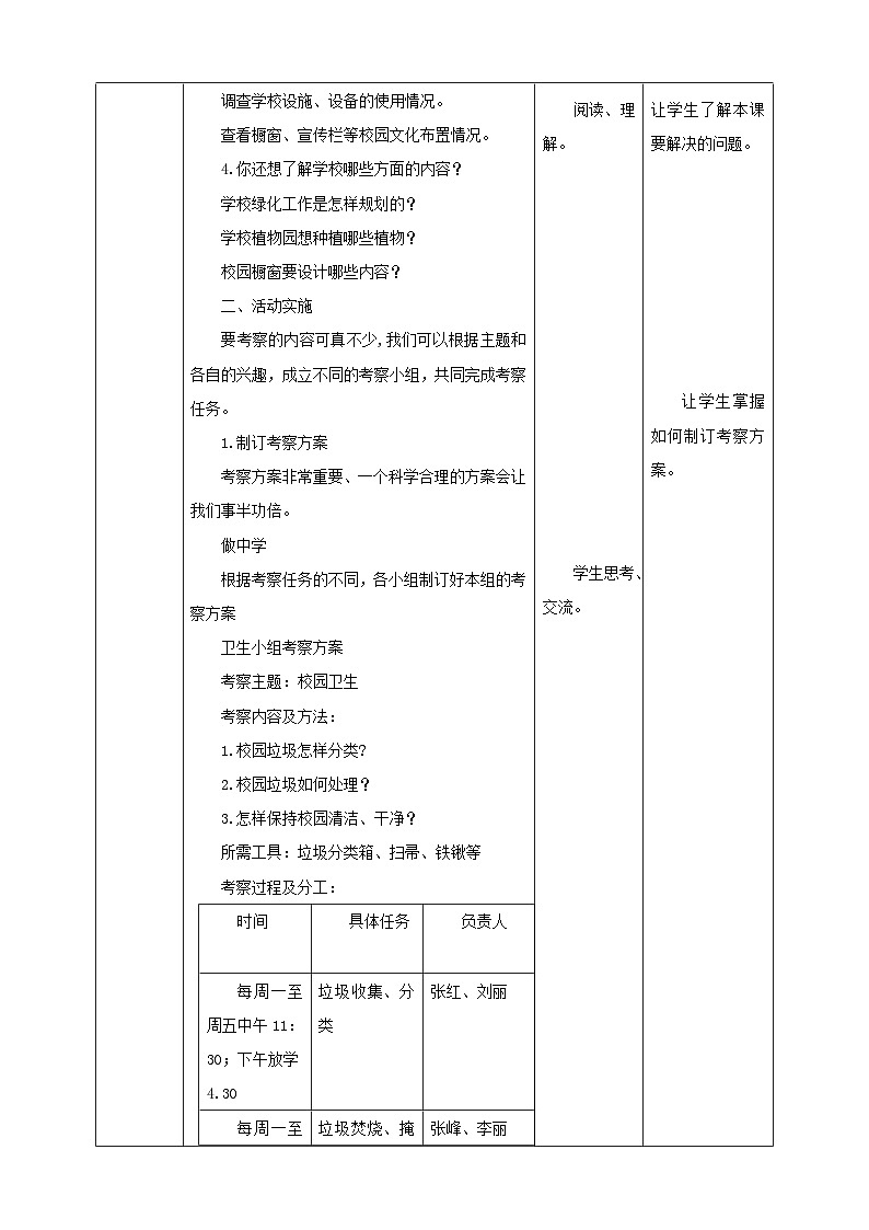 湘科版综合实践活动四年级1.《我是校园小主人》教案第2页