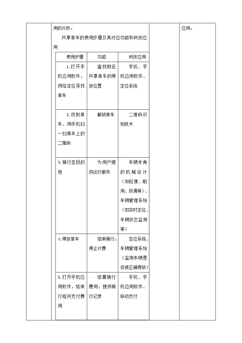 【粤教版】《综合实践活动》六下  第7课《共享单车·推荐活动 共享单车中的科技》 第2课时 教案第2页