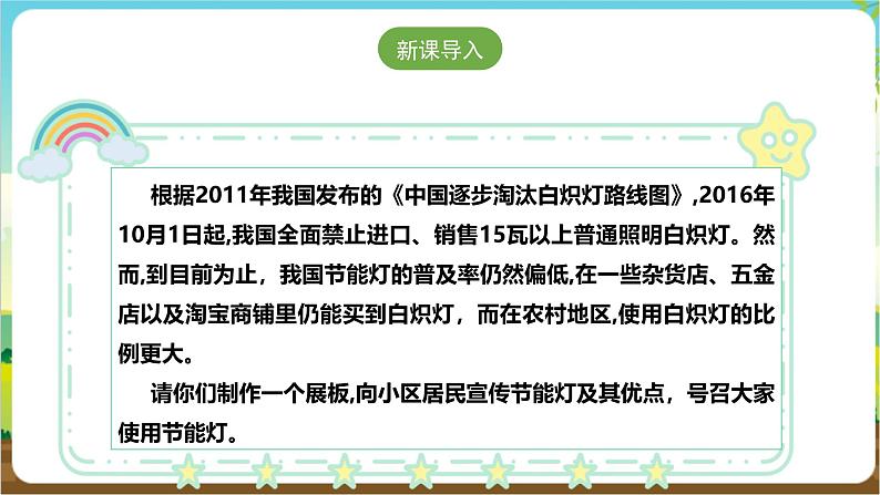 沪科·黔科版综合实践六年级下册3.2《节能灯宣传》课件第3页