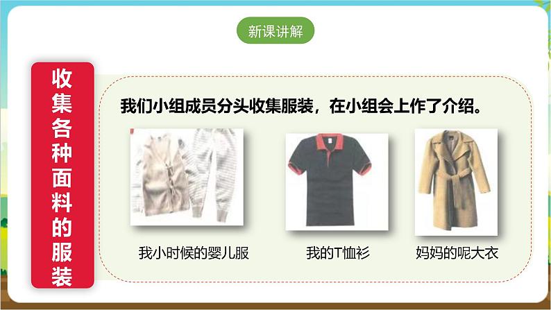 沪科·黔科版综合实践三年级下册  衣服的学问 活动一《服装面料特点大搜索》课件第7页