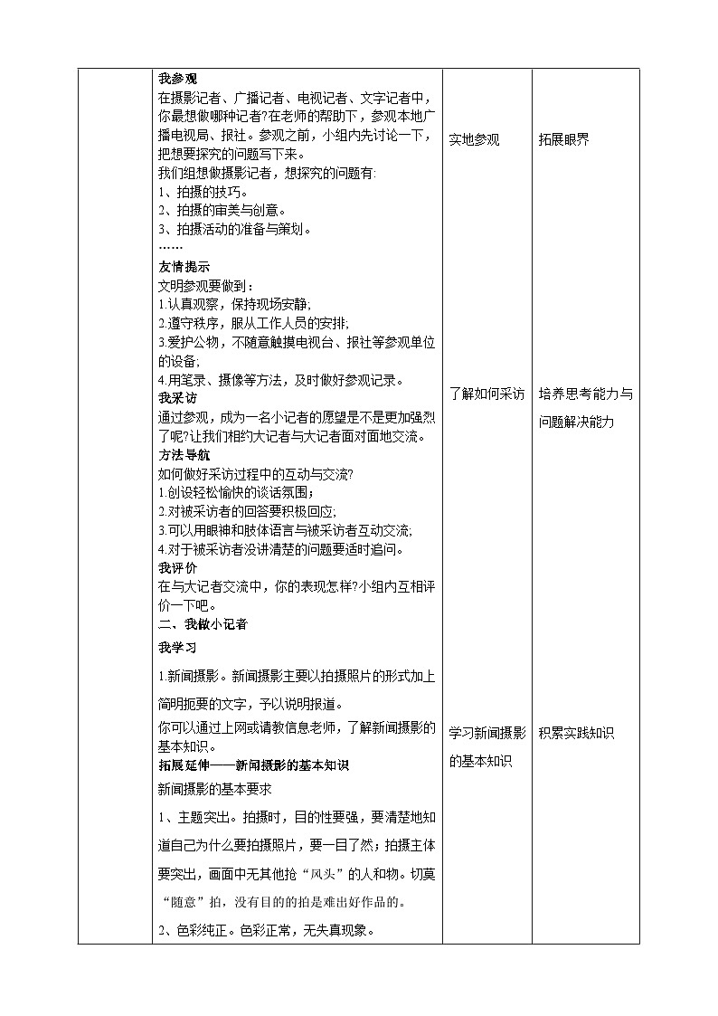 内蒙古版综合实践活动五下 第四单元 主题活动二《新闻背后的秘密》教案第2页