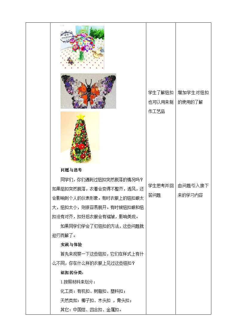 鲁科版综合实践活动三年级下册3.2《钉纽扣》教案第3页