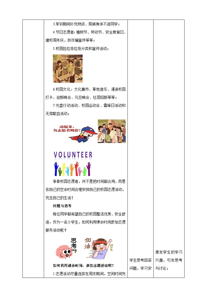 鲁科版综合实践活动三年级下册5.2《争做校园志愿者》教案第2页