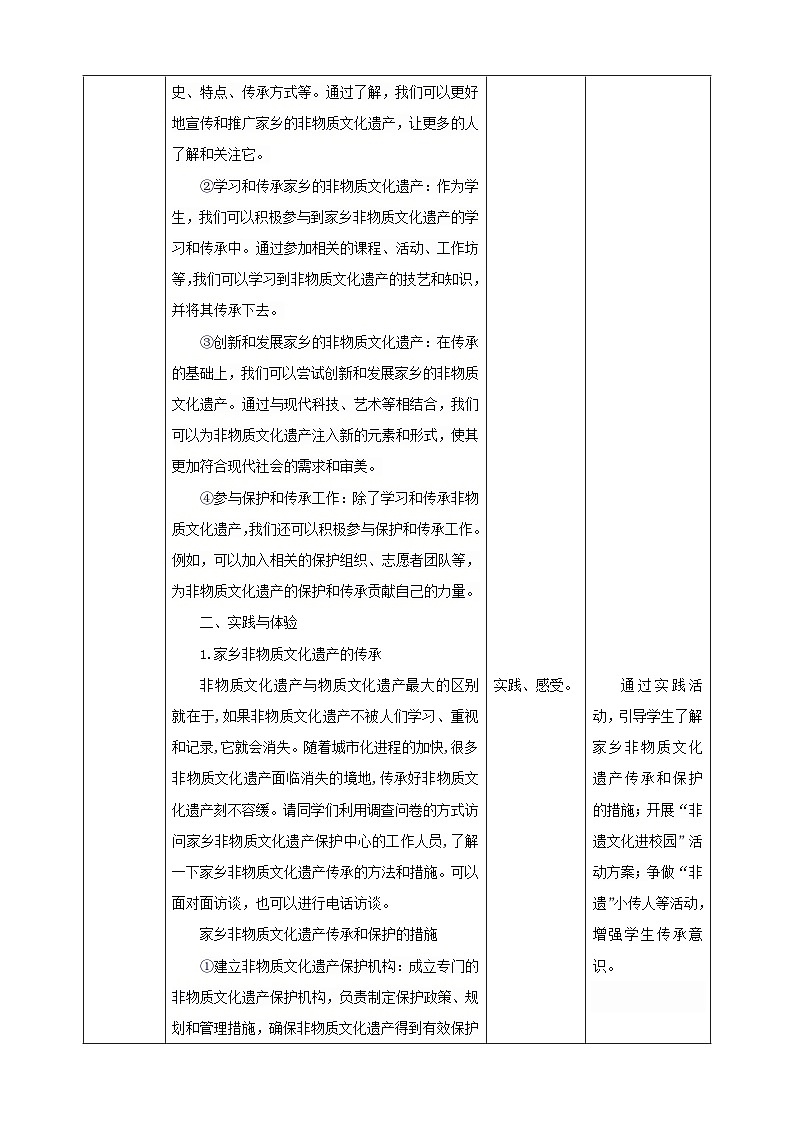鲁科版综合实践活动六下  2.2《家乡的非遗·家乡非遗的传承》教案第2页