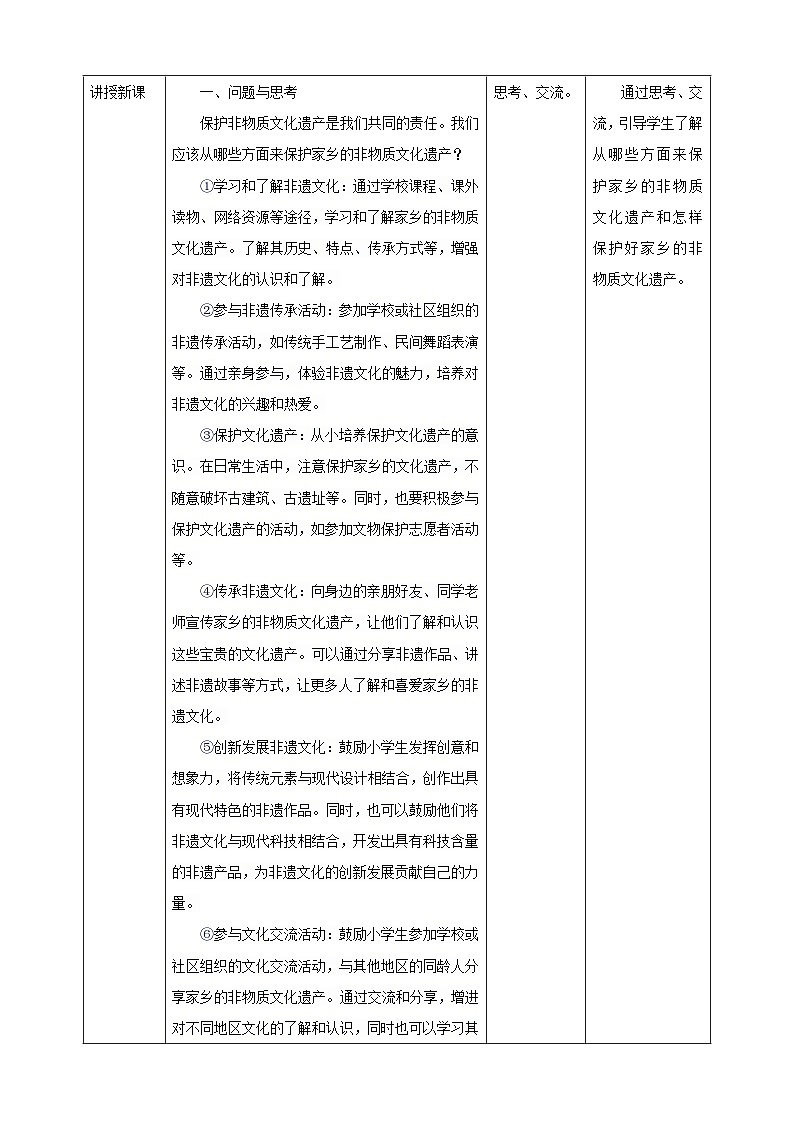 鲁科版综合实践活动六下  2.3《家乡的非遗·保护非物质文化遗产》教案第2页