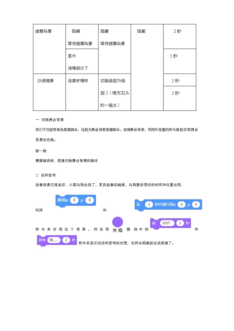 鲁教版小学信息技术 第四册 第5课 乌鸦喝水 教案02