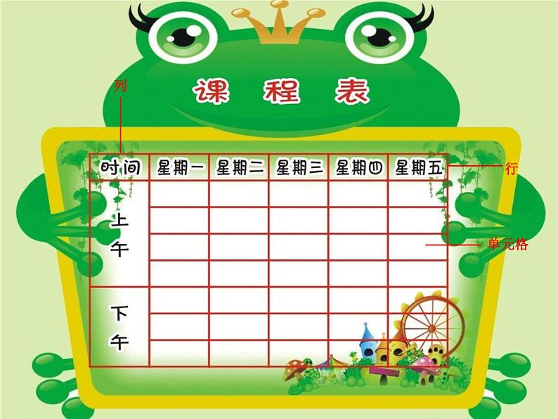 小学四年级下册信息技术-第1课建立班级课程表电子工业版(10张)ppt课件第3页