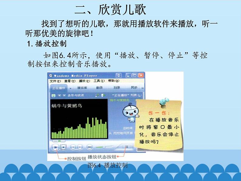 小学三年级上册信息技术-第6课聆听音乐唱儿歌电子工业版(安徽)(15张)ppt课件第6页
