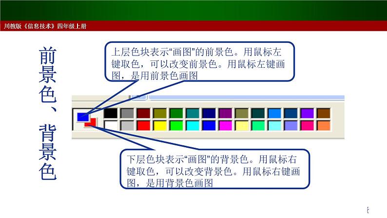 小学四年级上册信息技术-第3课画图中颜料盒及工具的用法川教版(12张)ppt课件第3页