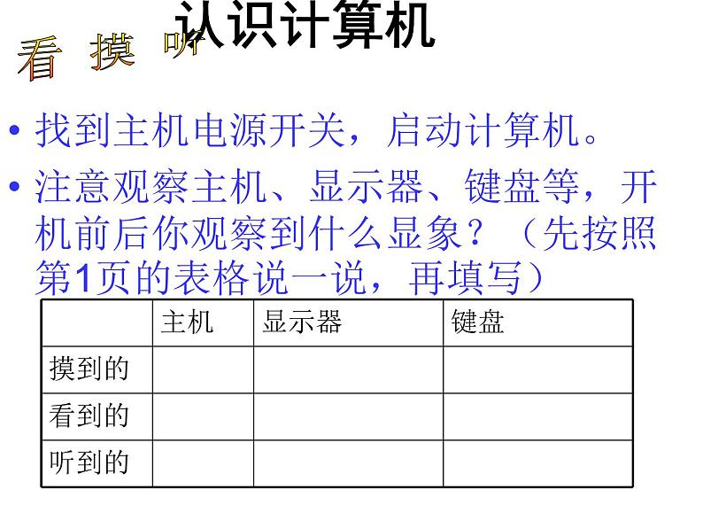 小学三年级上册信息技术-第1我的新工具-计算机∣冀教版-(8张)ppt课件第3页