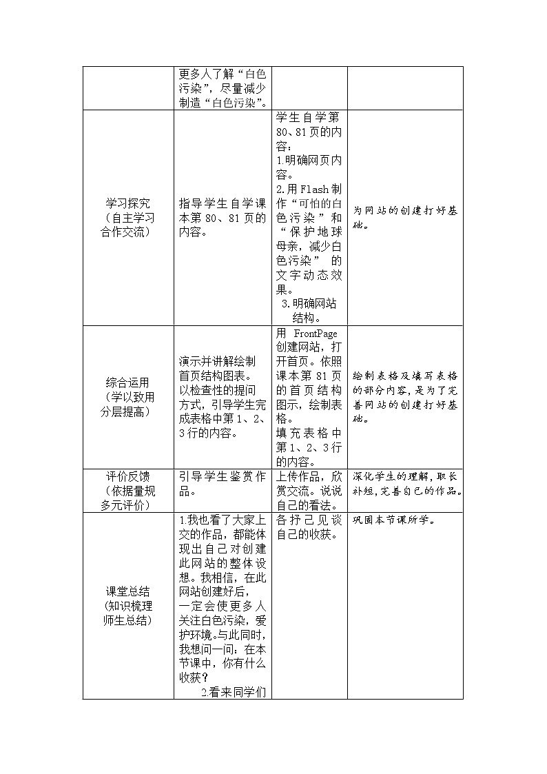 冀教版六年级下册信息技术 19.可怕的白色污染 教案第3页