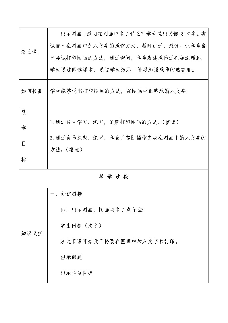 13.在图画中加入文字和打印第2页