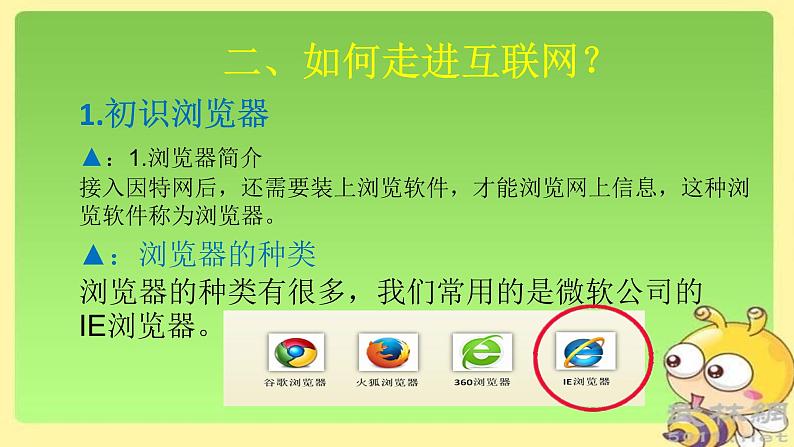 五年级上册信息技术课件-单元1 活动1 开启网上冲浪之旅  初识浏览器 第1课时   西师大版 (共10张PPT)04