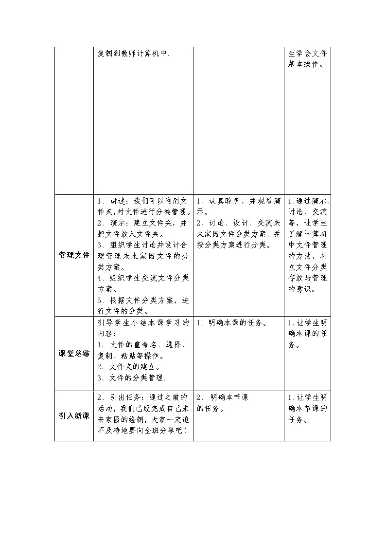 沪科版信息技术五年级上册 第二单元 活动3 展示未来家园作品 教案（2课时，表格式）第2页