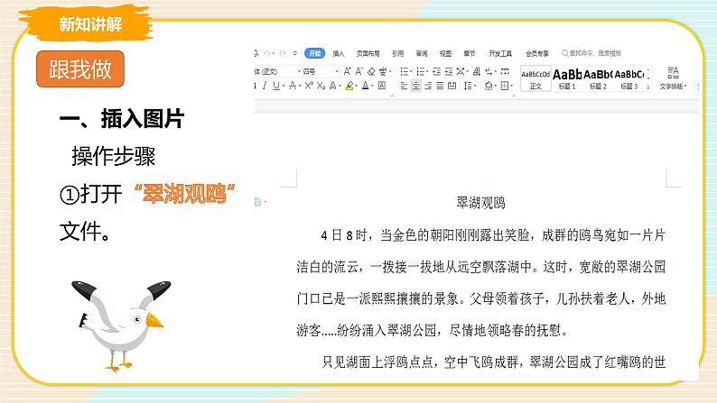 四上教科版信息技术 第6课 美化“翠湖观鸥”课件PPT+教案+练习03