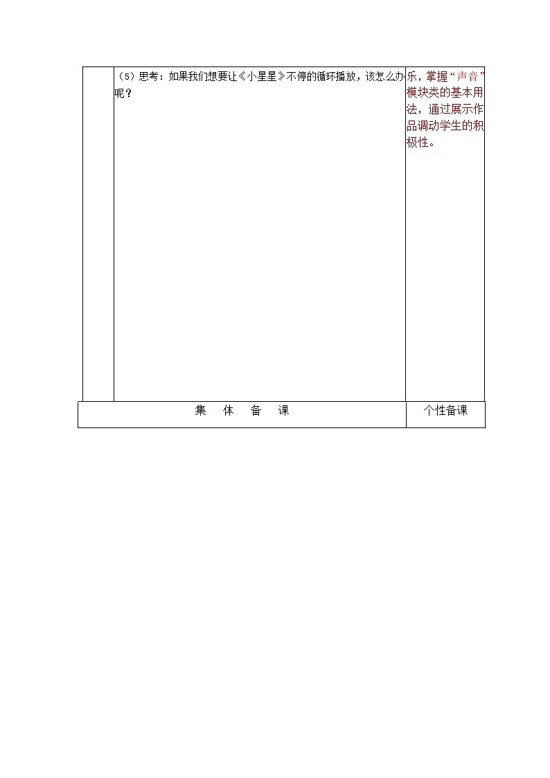 第3课演奏音乐（教案） 信息技术粤教版（表格式）02