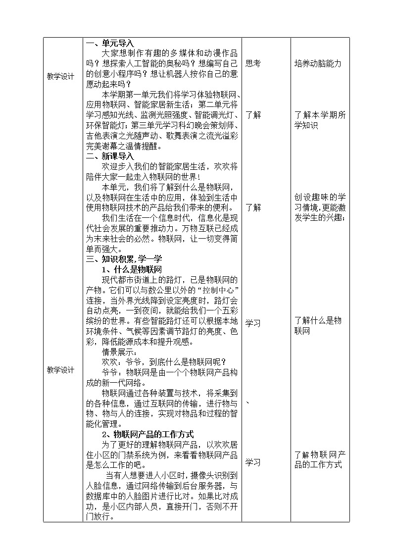 （新课标）新川教版六年级上册信息技术1.1《体验物联网》教案第2页
