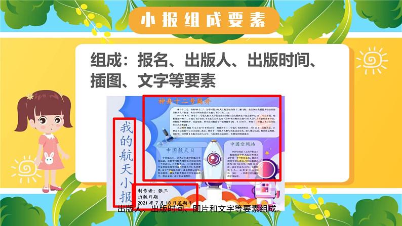 小学信息技术 粤教B版 四年级 我的航天小报—制作校园小报（上） 课件07