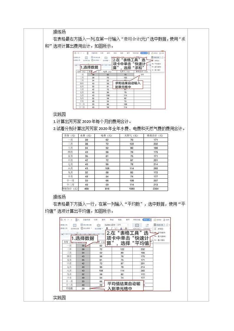 河南大学版信息技术三下 第11课 消费统计小管家 教案02