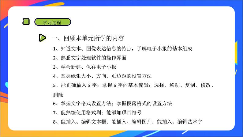 沪科版信息技术五年级下册 第二单元《中国传统节日——设计制作电子小报》小结课件02