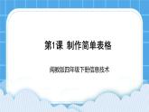 闽教版四年级下册信息技术《制作简单表格》课件