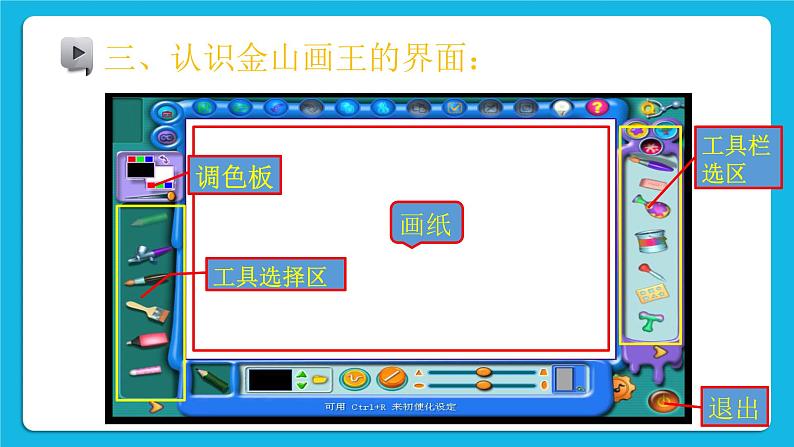 桂科版信息技术三年级下册 任务一 认识金山画王 课件第5页