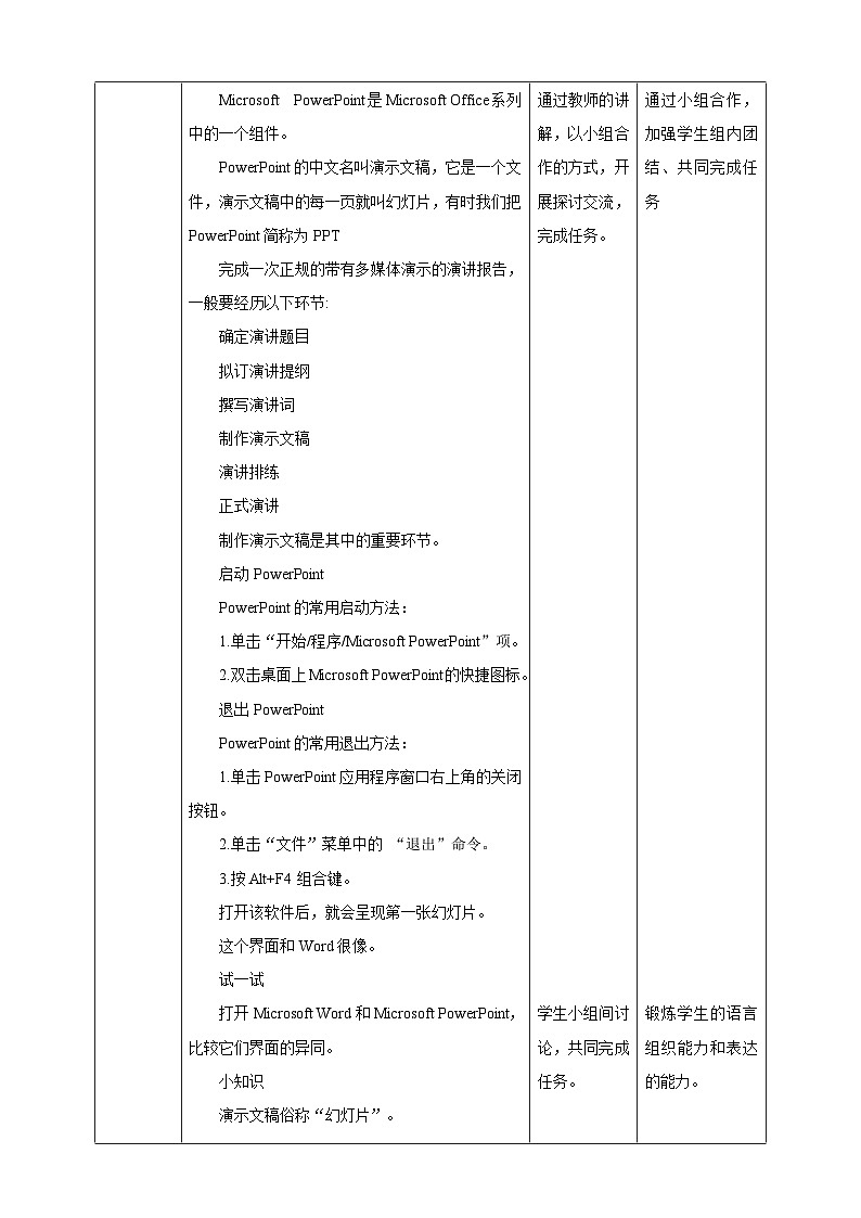 浙摄影版四年级下册信息技术第7课初识演示文稿教案第2页