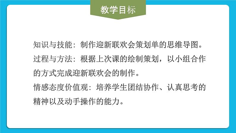 黔科版五年级下册信息技术活动2 制作迎新联欢会策划单的思维导图 课件PPT第2页