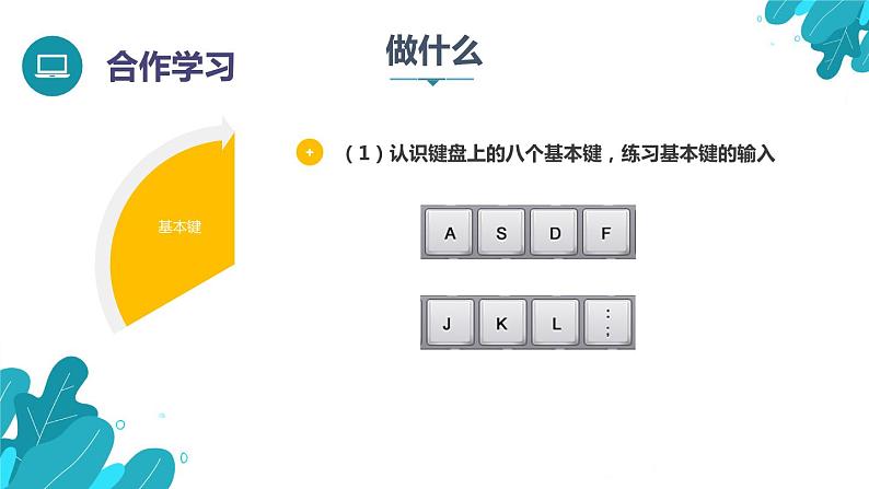 河北大学版四年级信息技术第一单元第一课《正确的坐姿和指法——基本键打字练习》课件第3页