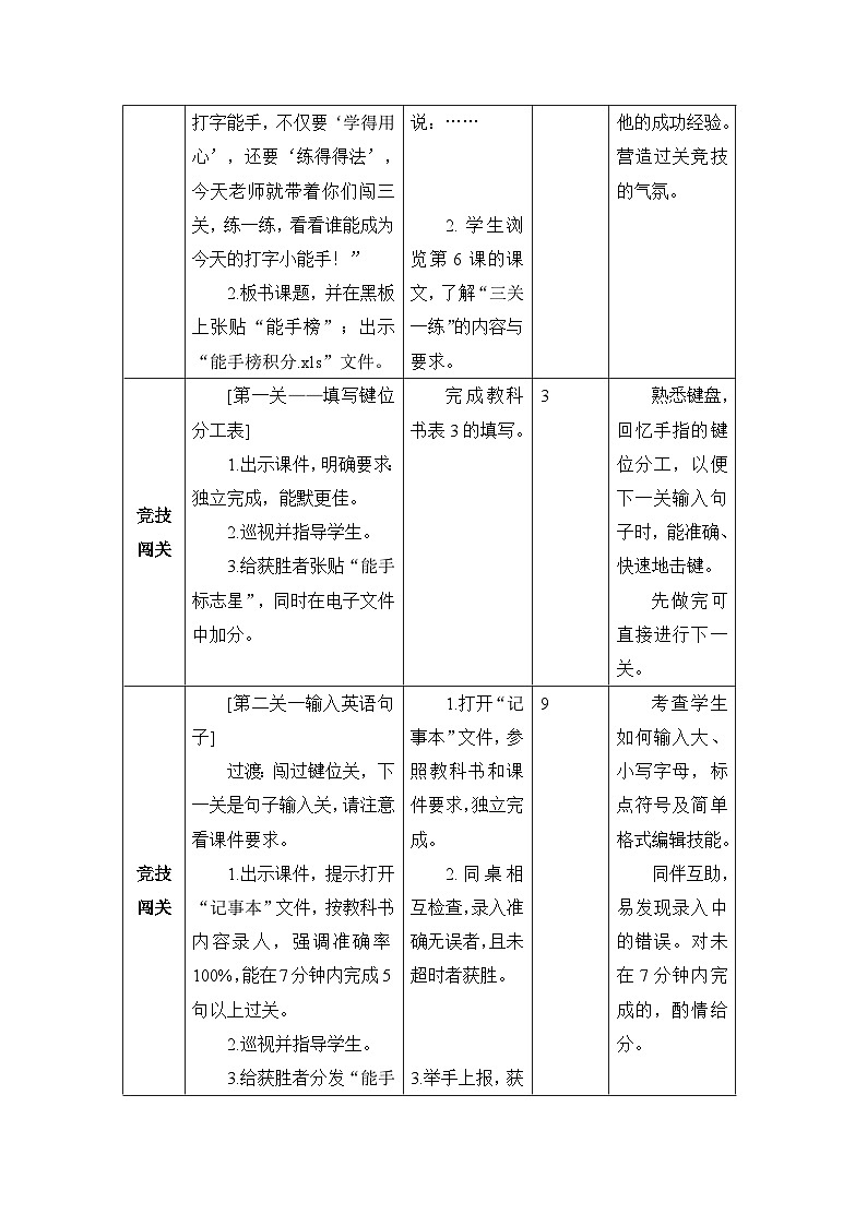 《第6课 争当打字小能手》名师教案第3页