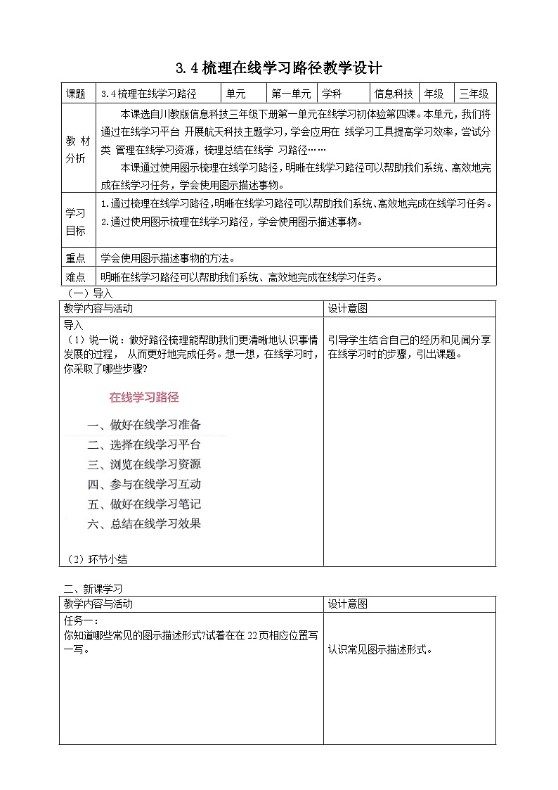 3.4梳理在线学习路径教学设计第1页