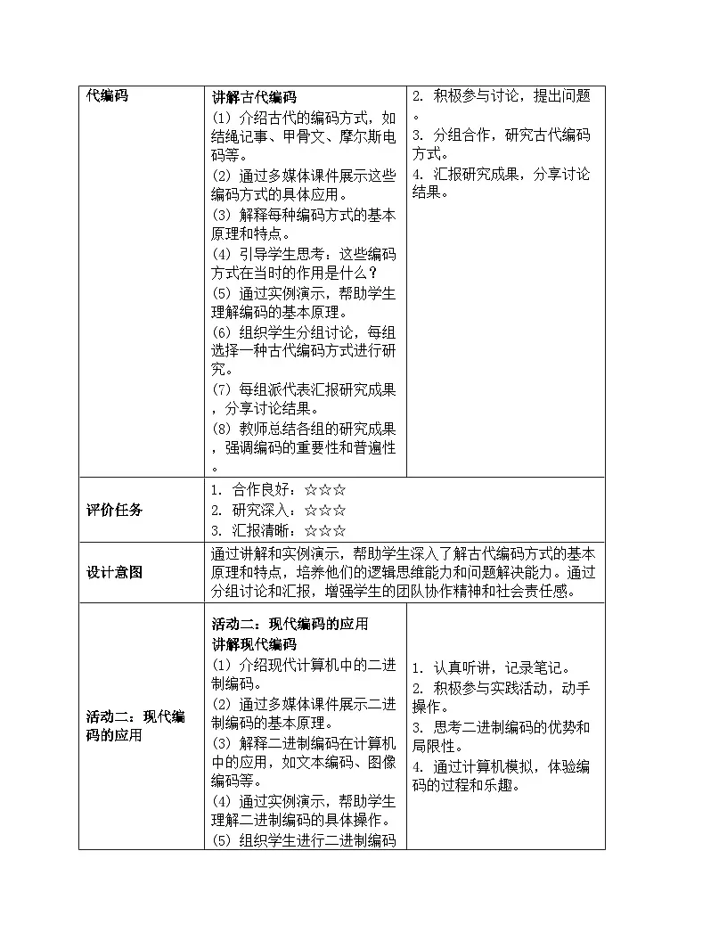 《第2单元 用编码描绘世界 6 古往今来话编码》教学设计-2025-2026学年人教版（2024）信息技术四年级全一册第3页