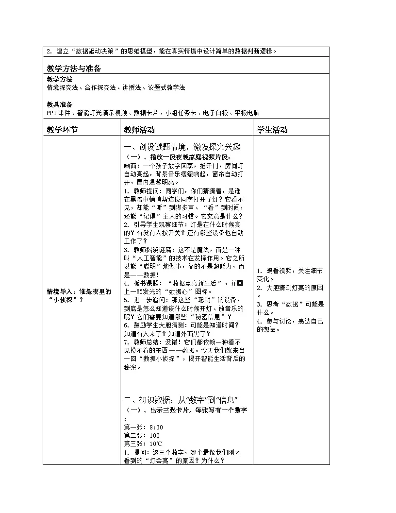 《第6单元 人工智能耀未来 27 数据点亮新生活》教学设计-2025-2026学年人教版（2024）信息技术四年级全一册第2页