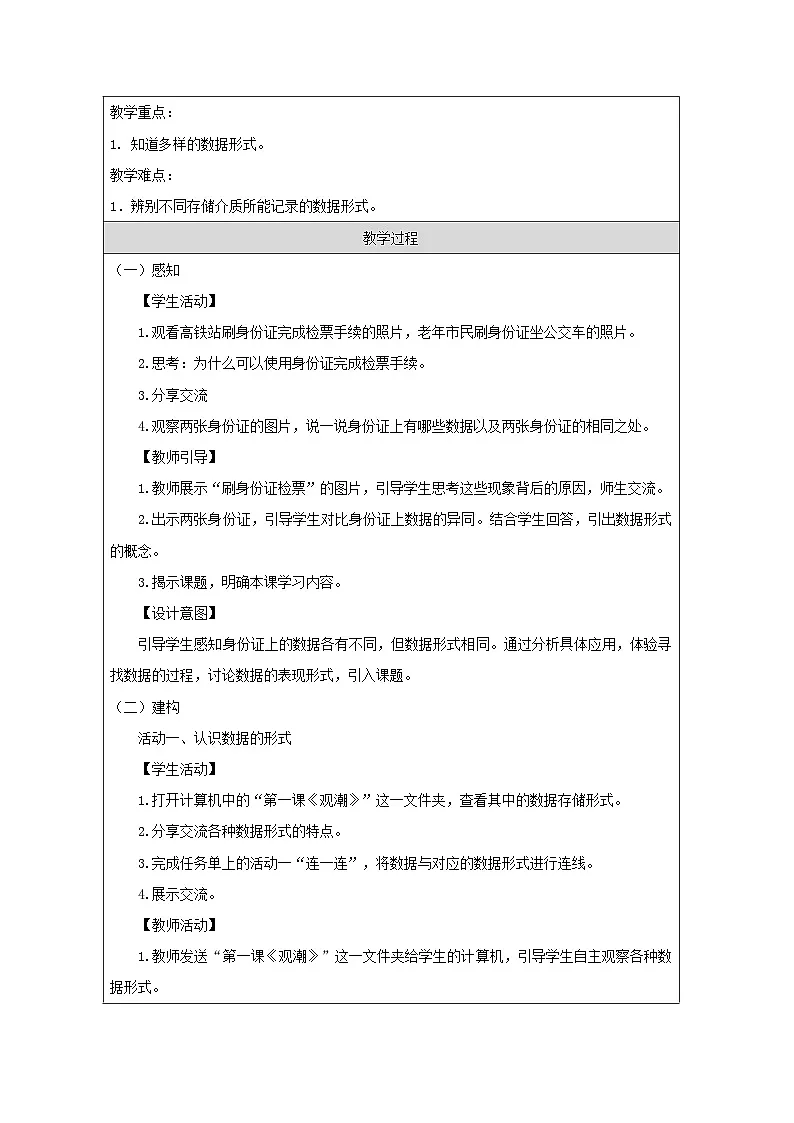 第2课 多样的数据 教学设计 2025-2026学年四年级上册信息技术浙教版第2页