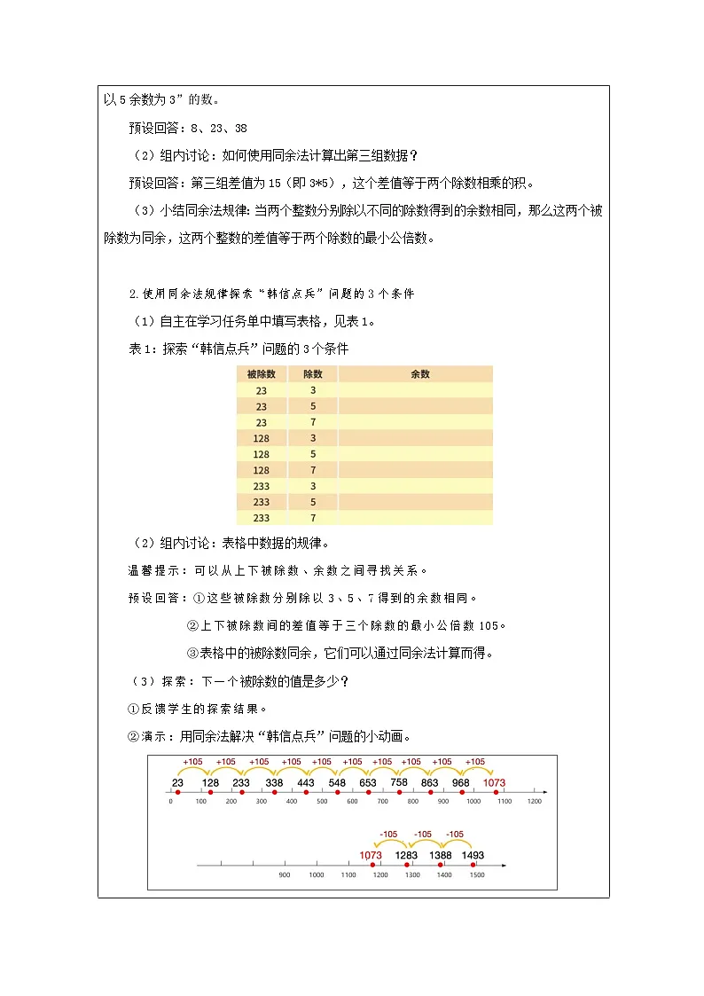 第12课 “韩信点兵”同余法的实现 教学设计 2025-2026学年六年级上册信息技术浙教版第3页