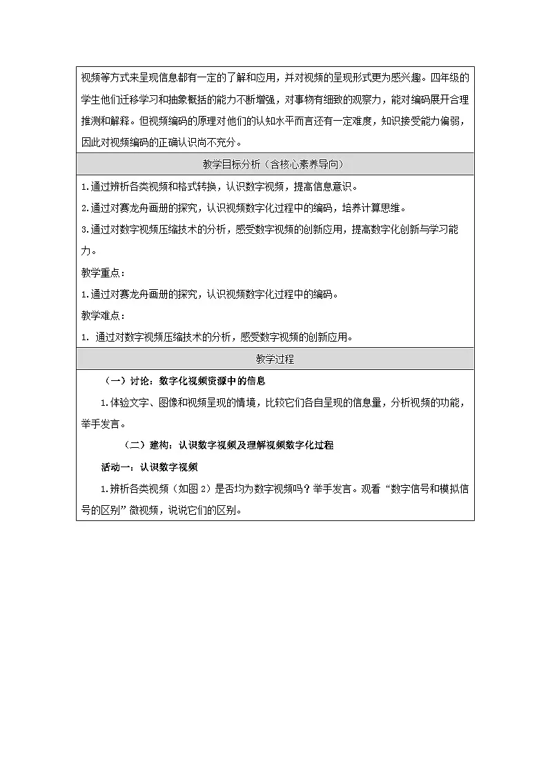 第5课 视频编码 教学设计 2025-2026学年四年级下册信息技术浙教版第2页