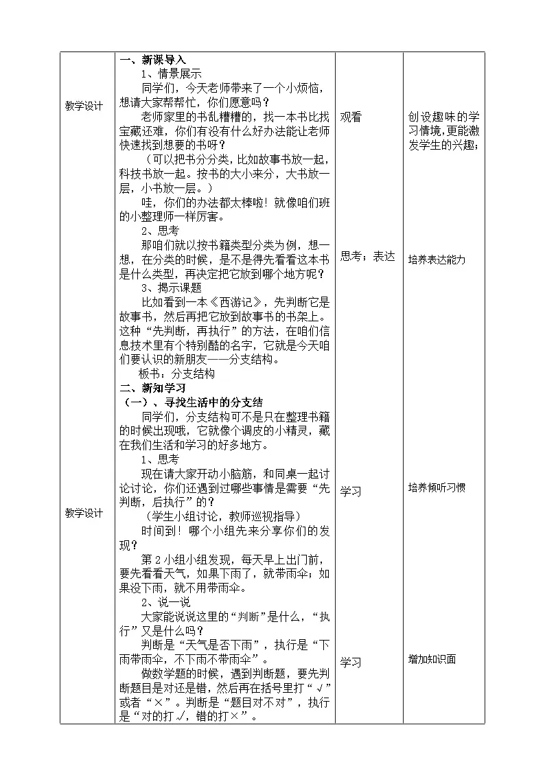 第五年级上册信息技术第二单元第2课 分支结构 教案第2页