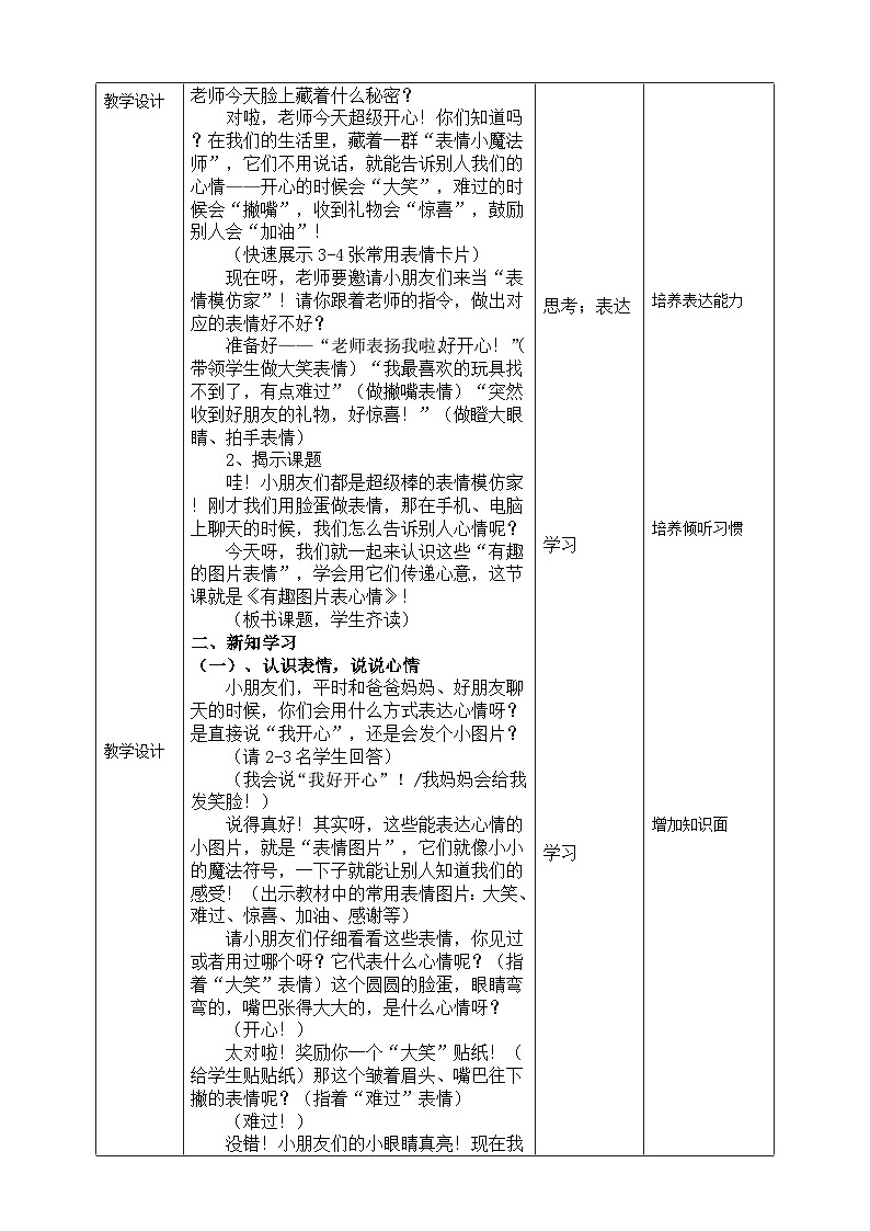 【核心素养目标】人教版2024信息科技一年级全一册第三单元活动13《有趣图片表心情》教案第2页